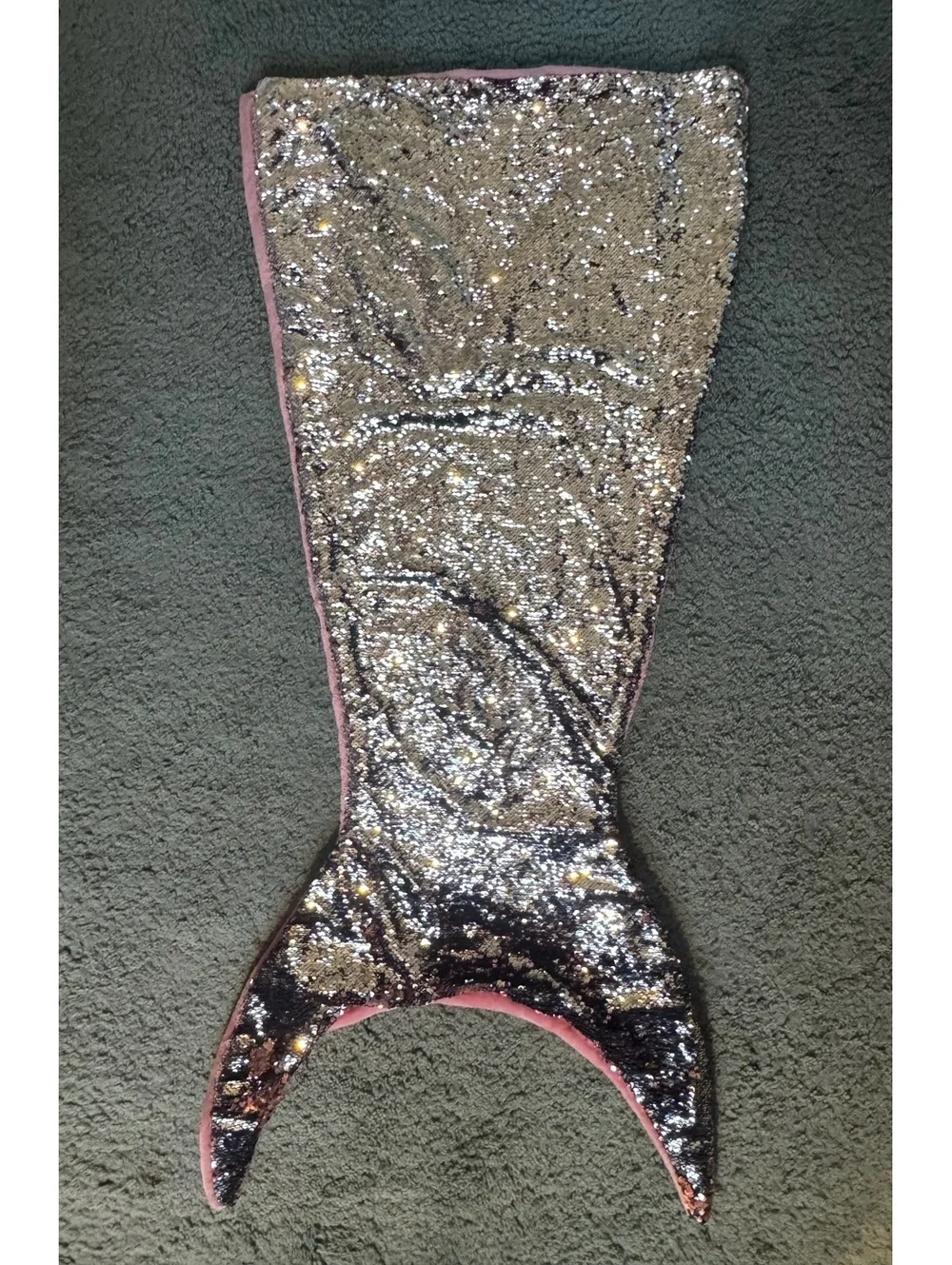 Sequin Mermaid Tail Blanket Pink and Silver Cozy Throw
